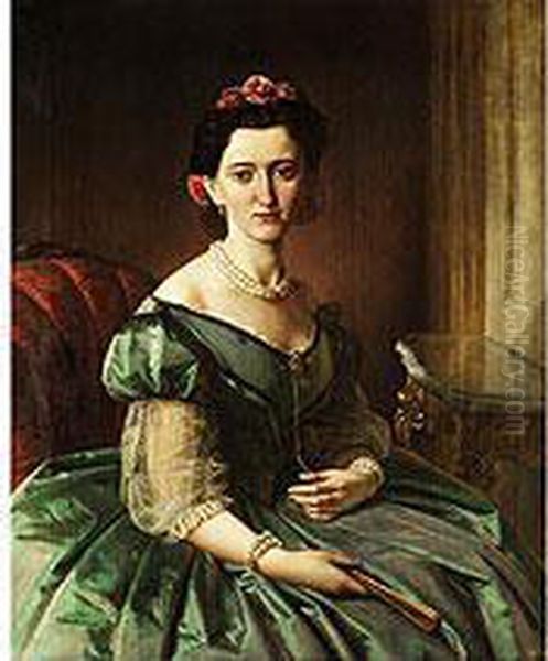 Dreiviertelbildnis Der Olga Charlotte Maria Oil Painting by Eduard Robert Bary