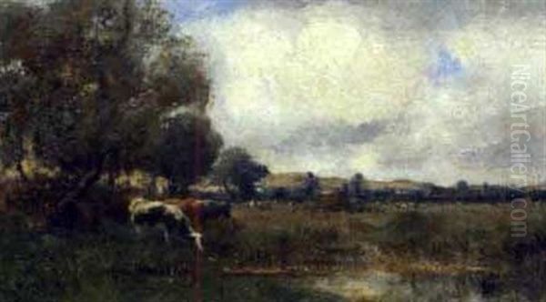 Country Scene With Cows Oil Painting by Willem George Frederik Jansen