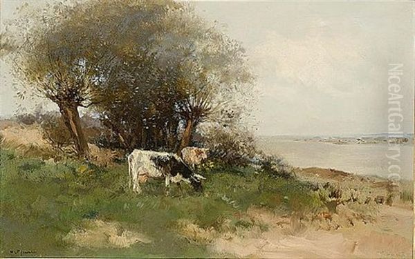 Cows In A Polder Landscape Oil Painting by Willem George Frederik Jansen