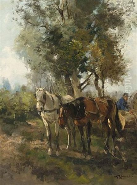 A Heavy Load Oil Painting by Willem George Frederik Jansen