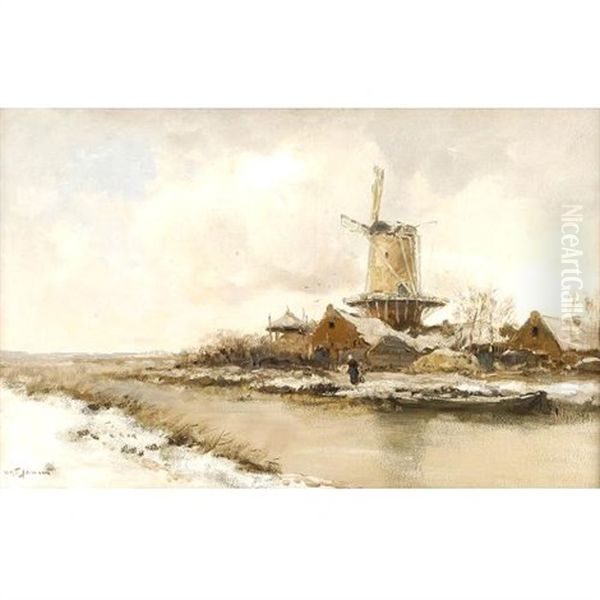 Old Dutch Windmill by Willem George Frederik Jansen