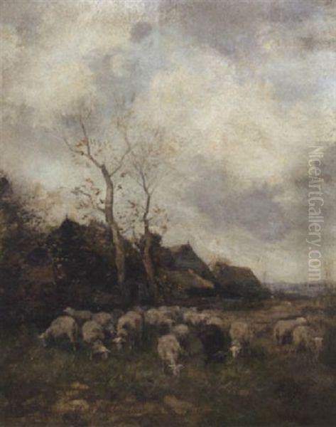 Tending To The Sheep by Willem George Frederik Jansen