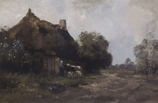 Milking Time Oil Painting by Willem George Frederik Jansen