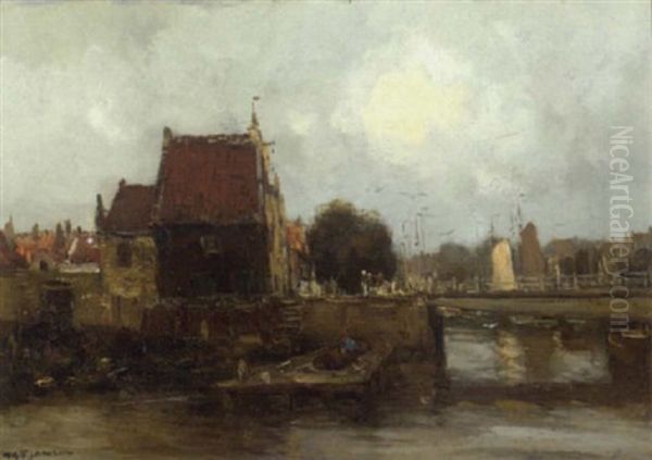 A View Of Harlingen Oil Painting by Willem George Frederik Jansen