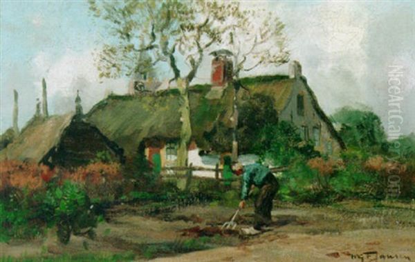 A Peasant By A Farm Oil Painting by Willem George Frederik Jansen