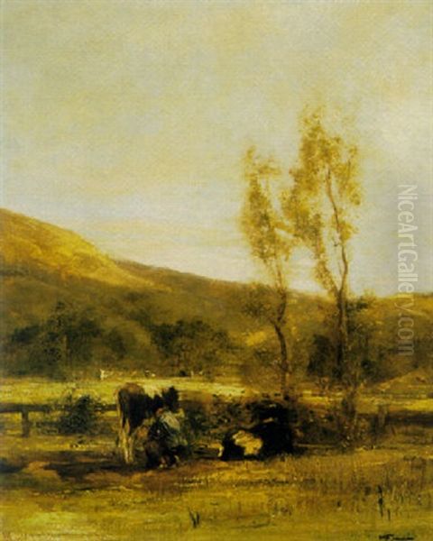 Milking Time Oil Painting by Willem George Frederik Jansen