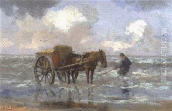 Shell Fisher Oil Painting by Willem George Frederik Jansen