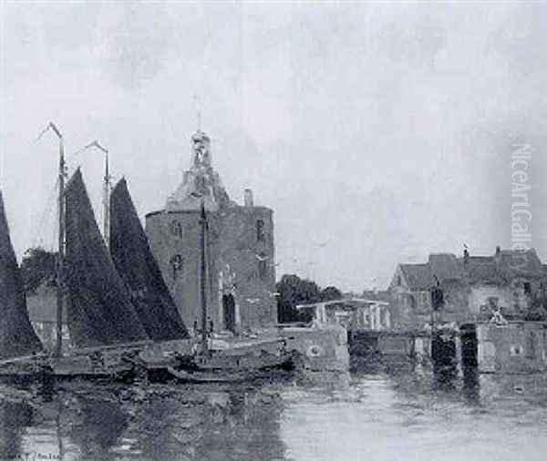 The Dromedaris, Enkhuizen Oil Painting by Willem George Frederik Jansen