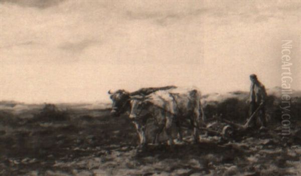 Ploughing The Fields Oil Painting by Willem George Frederik Jansen