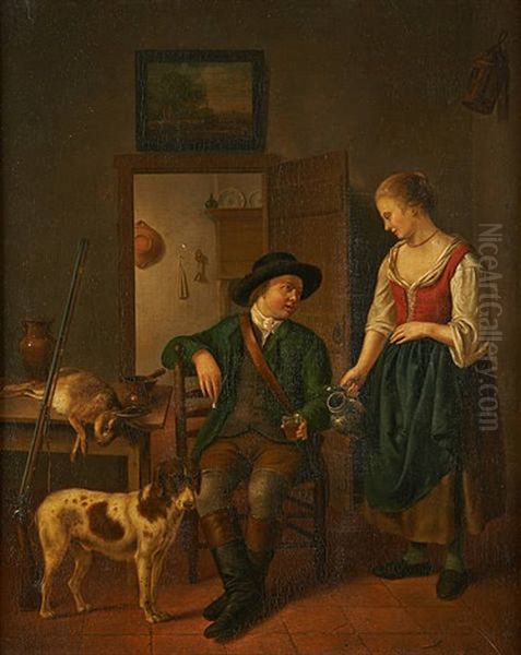 Le Joyeux Retour De Chasse Oil Painting by Johannes Christiaan Janson