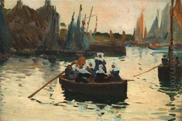 Bretonnes En Barques Oil Painting by Mathurin Janssaud