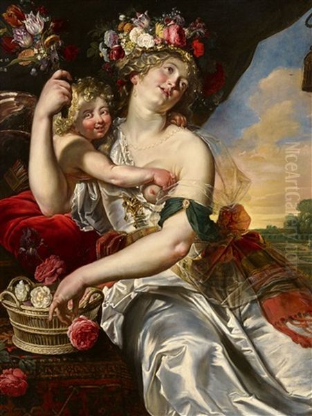 Allegory Of Spring Oil Painting by Abraham Janssen the Younger