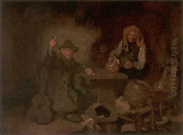 Vergnugte Weinprobe Oil Painting by Gerhard Janssen