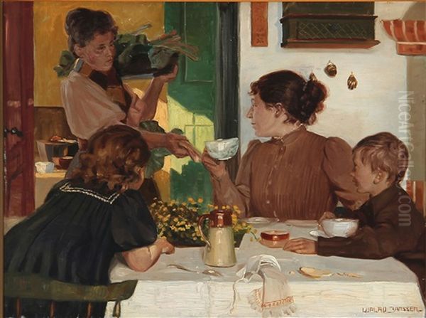 At The Table Oil Painting by Luplau Janssen