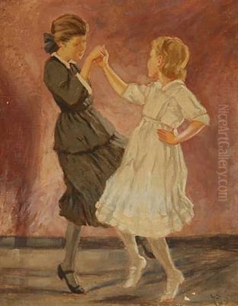 Dancing Children Oil Painting by Luplau Janssen