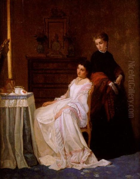 Damas En El Tocador Oil Painting by Victor Emil Janssen