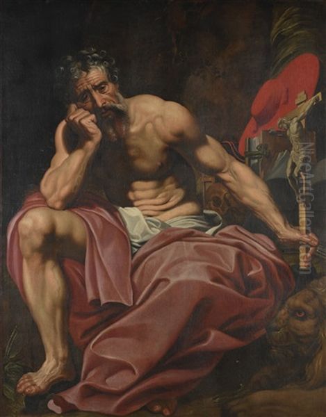 Saint Jerome Oil Painting by Abraham Janssens