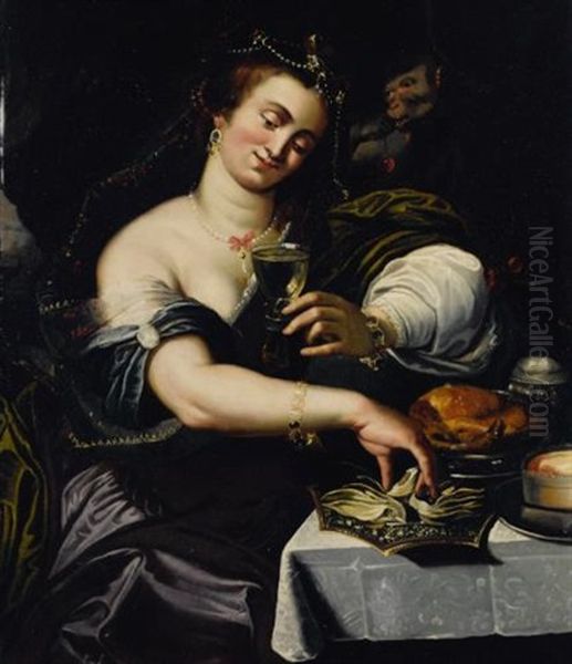 Allegory Of Taste Oil Painting by Abraham Janssens