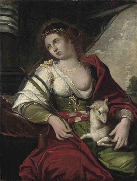 Saint Agnes Oil Painting by Abraham Janssens