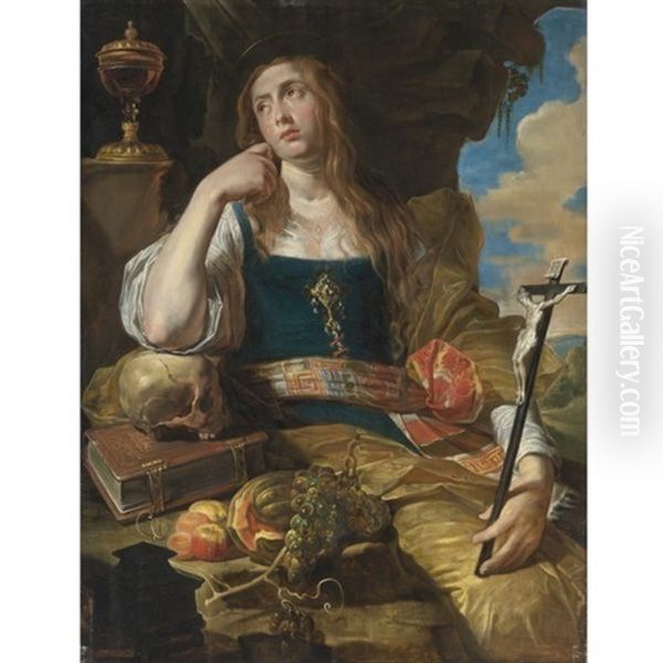 The Penitent Magdalene Oil Painting by Abraham Janssens