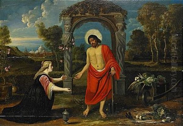 Noli Me Tangere - Maria Magdalena Och Jesus Oil Painting by Abraham Janssens