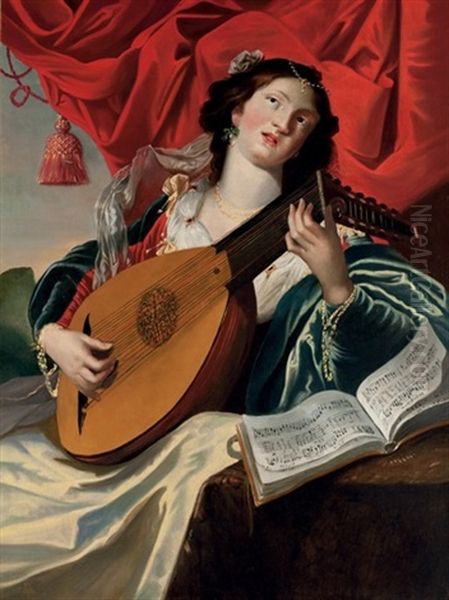 Une Joueuse De Luth by Abraham Janssens