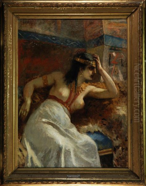 Cleopatra Abbandonata Oil Painting by Antonio Barzaghi-Cattaneo