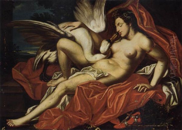 Leda And The Swan by Abraham Janssens