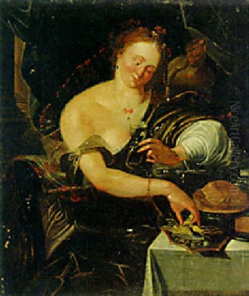 An Allegory Of The Sense Of Taste Oil Painting by Abraham Janssens