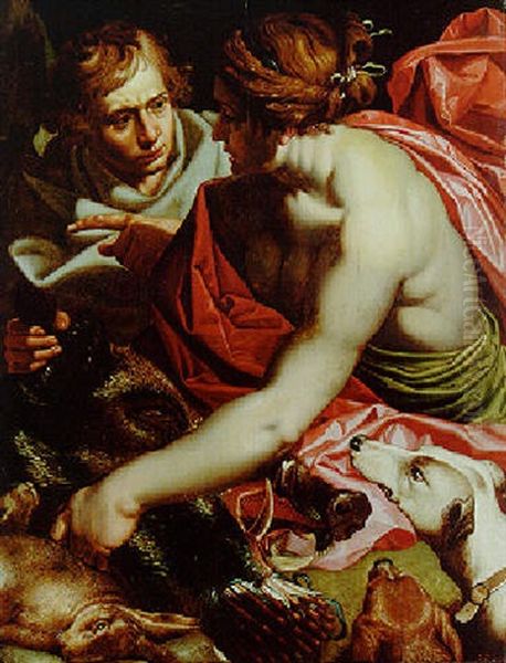 Atalanta And Meleager Oil Painting by Abraham Janssens