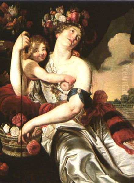 Allegory Of Spring  Allegory Of Fall Oil Painting by Abraham Janssens