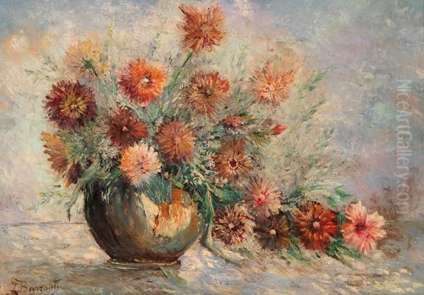 Vaso Di Fiori Oil Painting by Licinio Barzanti