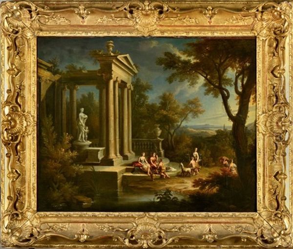 Bacchus Et Ariane Au Pied Du Temple De L'amour by Victor Honore Janssens