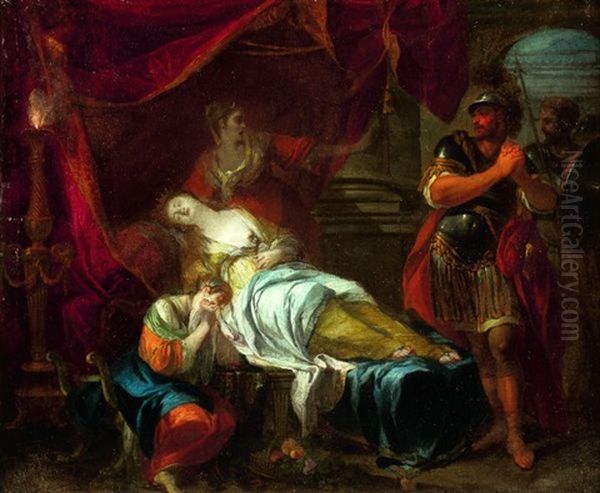 La Mort De Cleopatre Oil Painting by Victor Honore Janssens