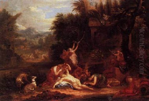 The Death Of Adonis Oil Painting by Victor Honore Janssens