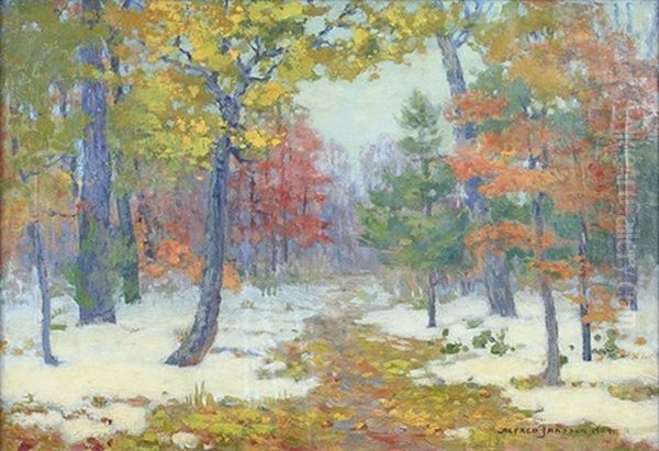 Autumn Snow Oil Painting by Alfred Jansson