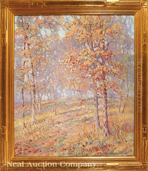 Autumn Willow Sprays Oil Painting by Alfred Jansson