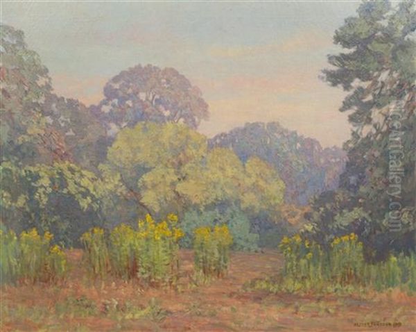 Path Through The Goldenrod Oil Painting by Alfred Jansson