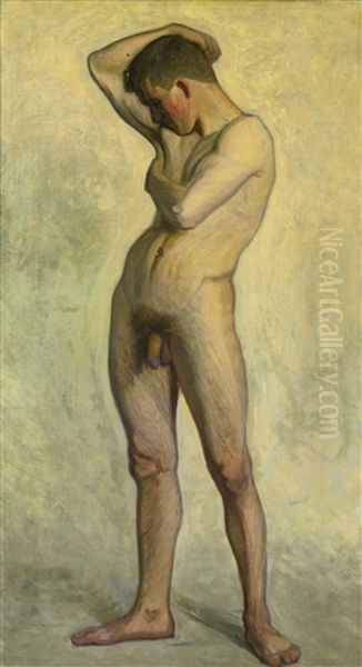 Nude Male Oil Painting by Eugene Fredrik Jansson