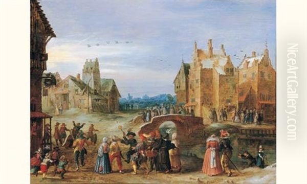 Scene De Carnaval Dans Une Ville Des Flandres Oil Painting by Govert (Mynheer) Jansz