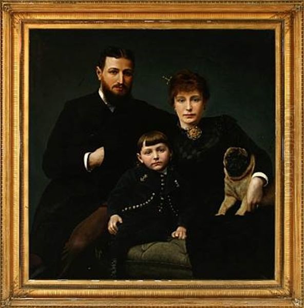 Portrait Of The Davidsen Family, Denmark by Hans Henrik Jantzen