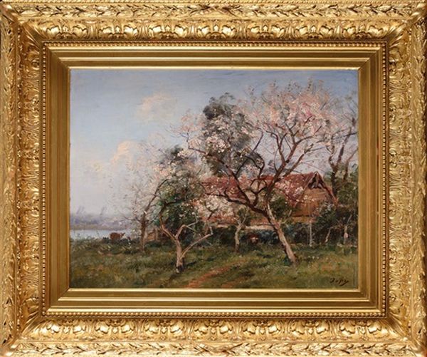 Arbres En Fleurs Au Printemps Oil Painting by Louis Aime Japy