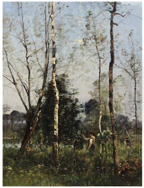 In The Forest Of Fontainebleau Oil Painting by Louis Aime Japy