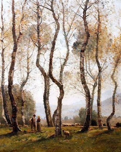 Sous-bois Oil Painting by Louis Aime Japy