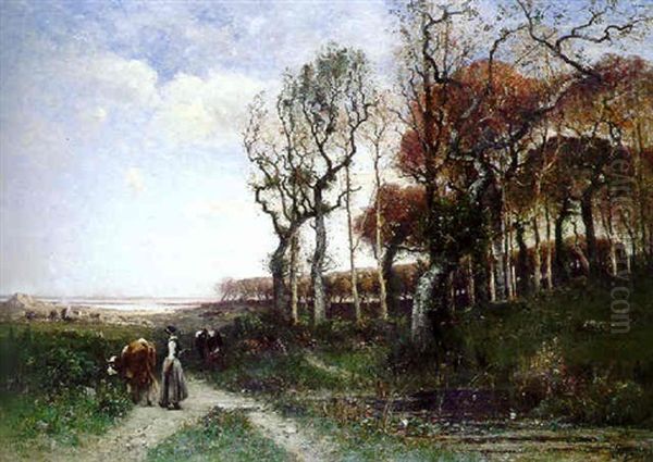 The Countryside Path Oil Painting by Louis Aime Japy