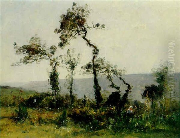 La Colline Aux Arbres Oil Painting by Louis Aime Japy