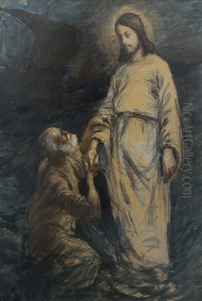 Christ Oil Painting by Eero Jaernefelt