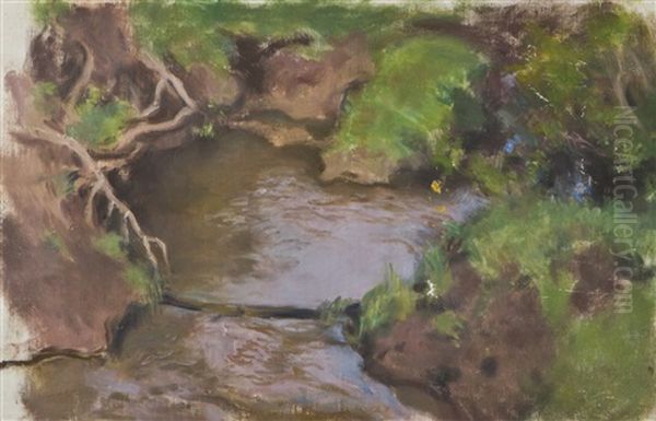 Pond Oil Painting by Eero Jaernefelt