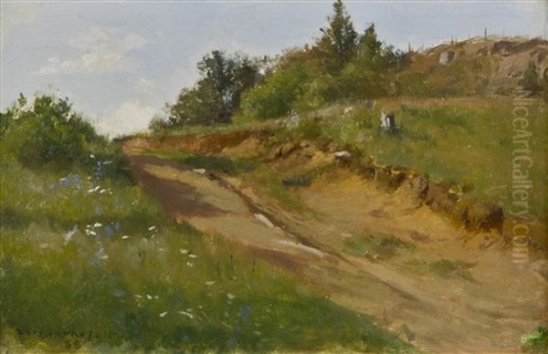 Country Road Oil Painting by Eero Jaernefelt