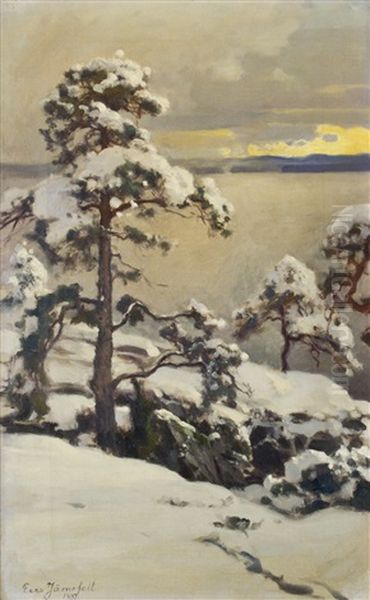 Winter Oil Painting by Eero Jaernefelt